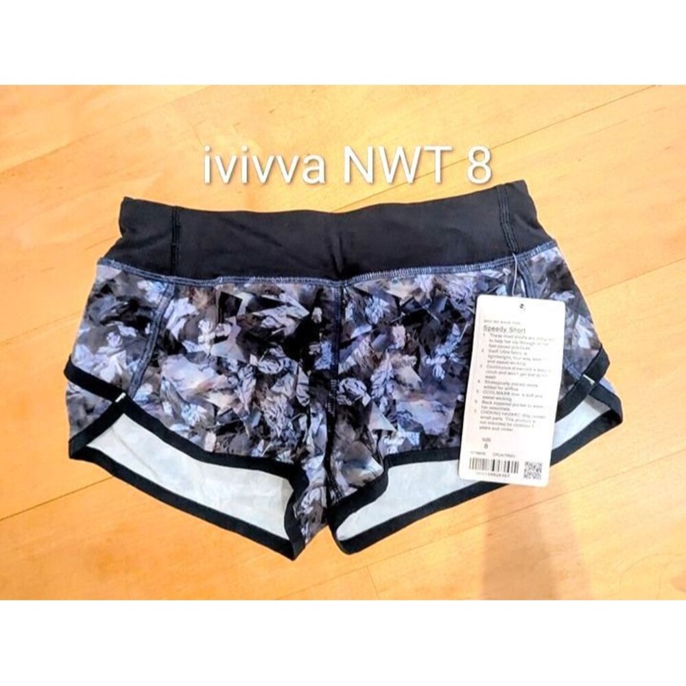 NWT Ivivva by Lululemon Speedy Shorts 8 blue purple black